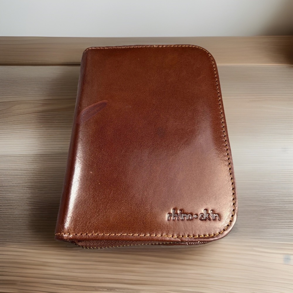 Rhinoskin Tri-Fold Brown Handheld Organizer Leather Case For Electronic Devices‎